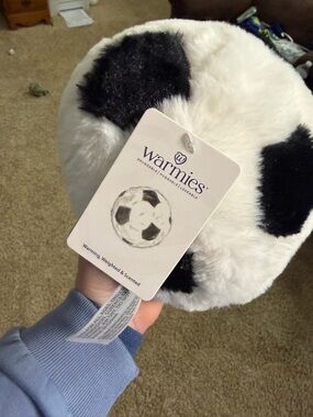 Warmies Plush Soccer Ball Warmer - Black & White